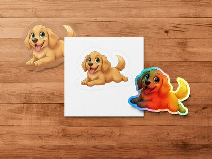 Cute Cartoon Puppy Stickers, Colorful Dog Decals, Kids Room Decor, Animal Themed Party Favors, Set of 3
