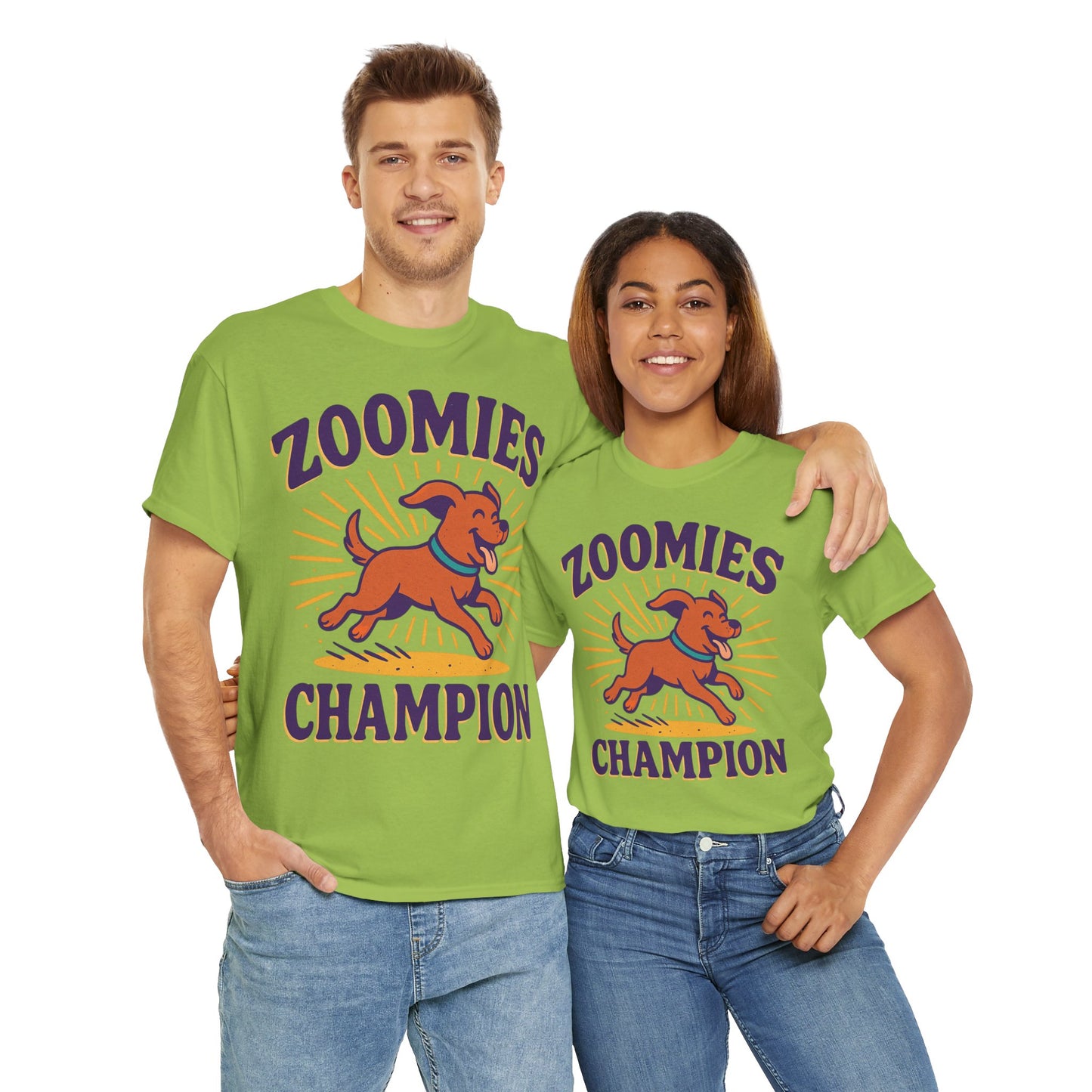 Dog Lover's Zoomies Champion Tee, Unisex Heavy Cotton Tee for Pet Parents, Perfect Gift for Birthdays, Dog Days, Animal Lovers, Casual Wear