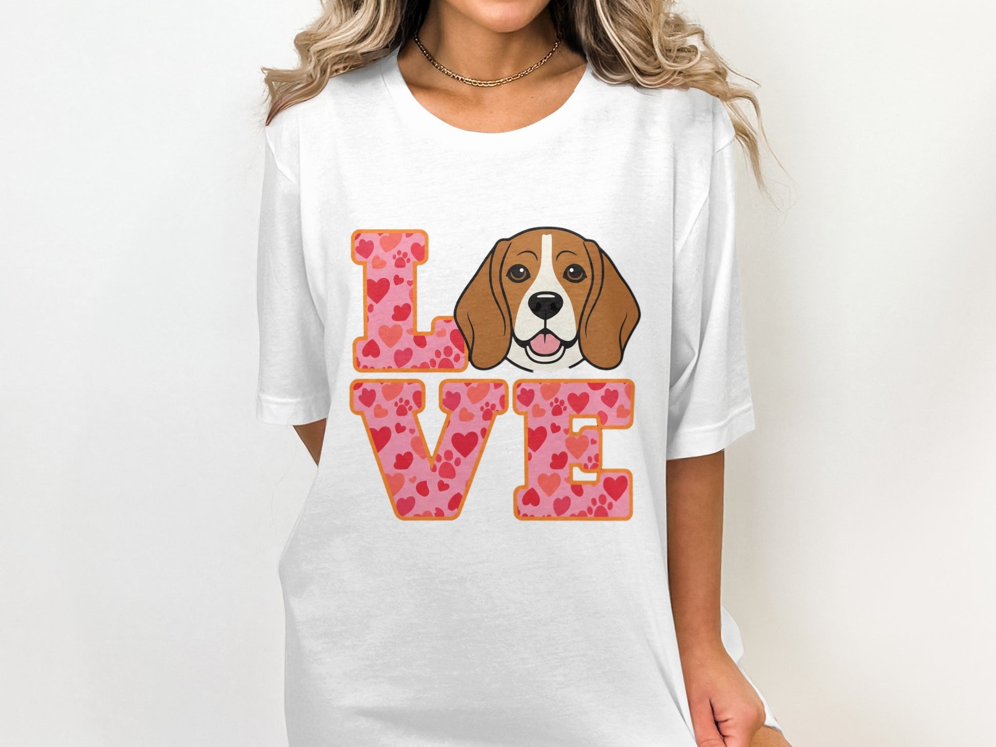 Love with Cute Dog Print Graphic Tee product