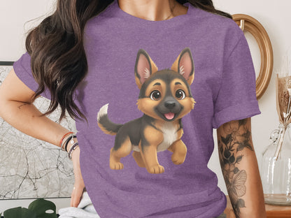 Cute German Shepherd Puppy Illustration Shirt