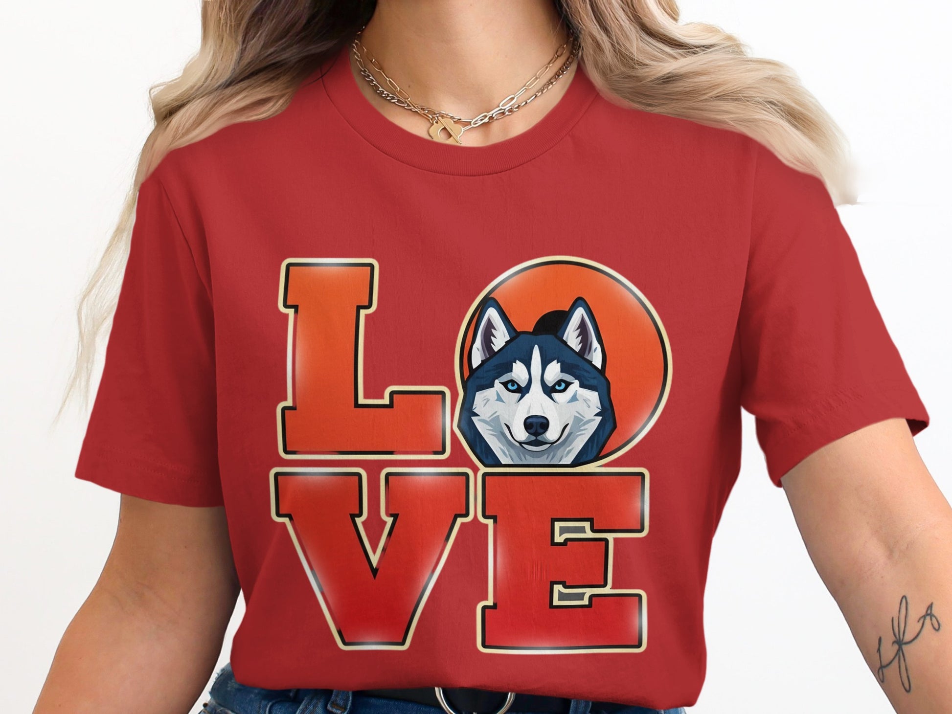 LOVE Husky Graphic Red Shirt product