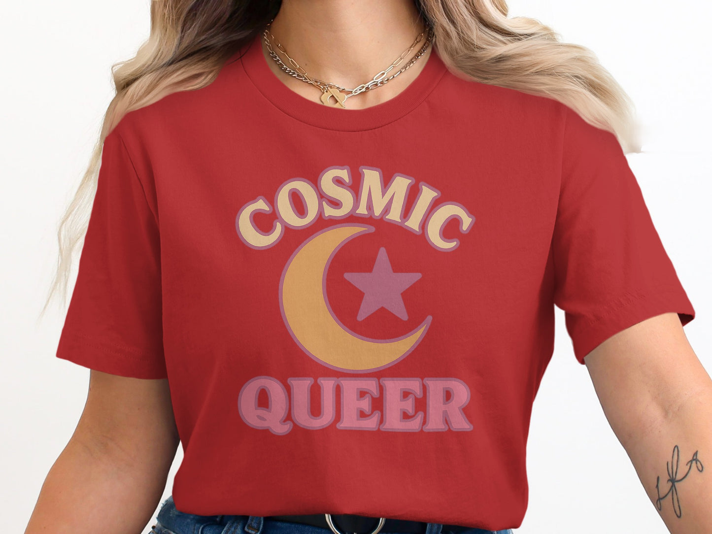 Cosmic Queer Crescent Moon Star Graphic Tee product