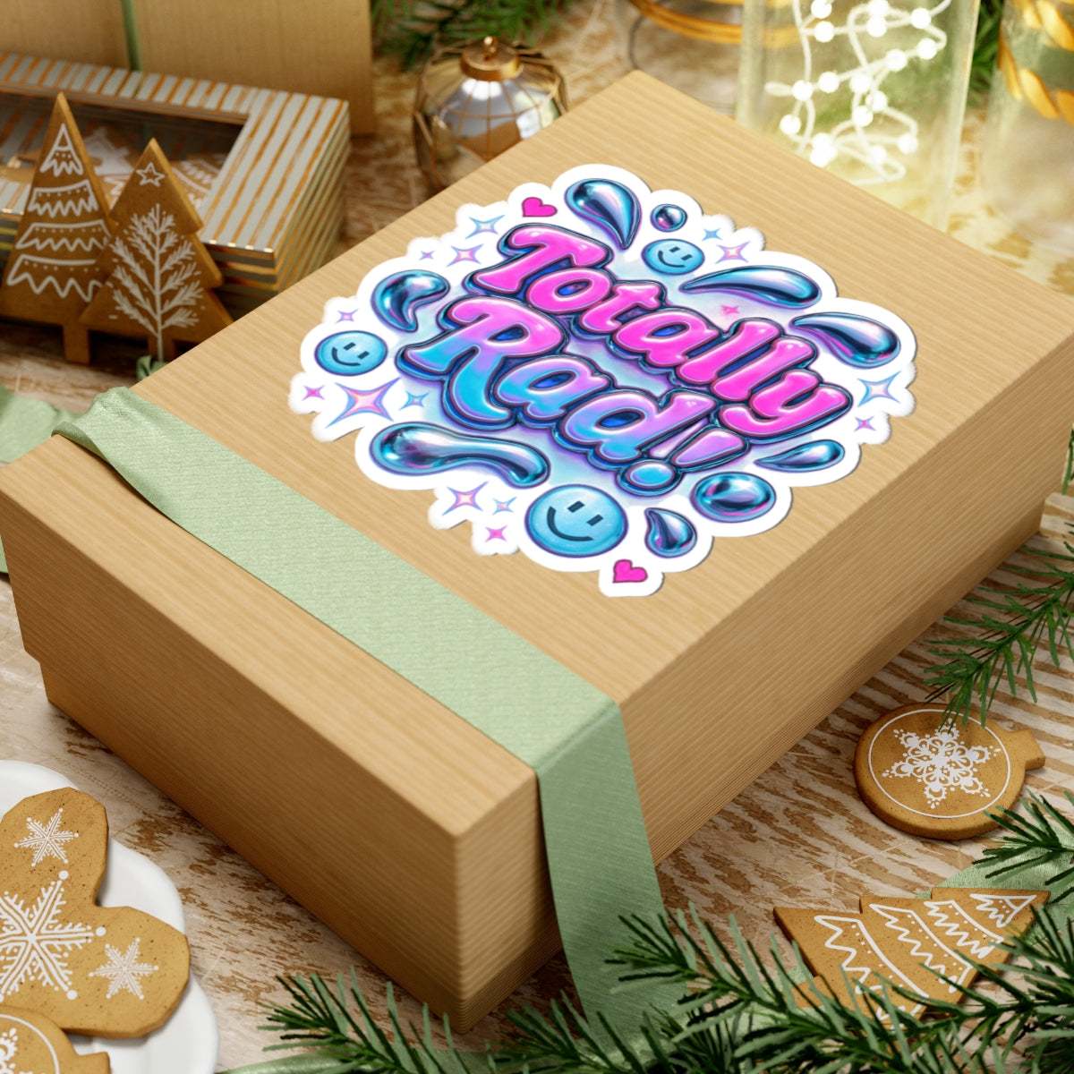 Totally Rad Kiss-Cut Stickers - Vibrant Retro Designs for Fun Personalization