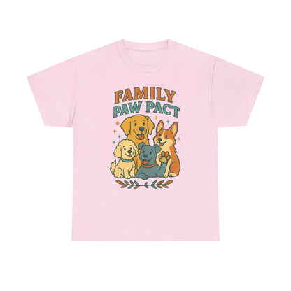 Paw Pact Family Tee: Dog Lovers Shirt, Unisex Cotton Tee, Pet Lover Gift, Animal Family T-Shirt, Adoption Celebration Apparel