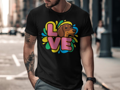 Love Dachshund Colorful Dog Lover Graphic T-Shirt product type