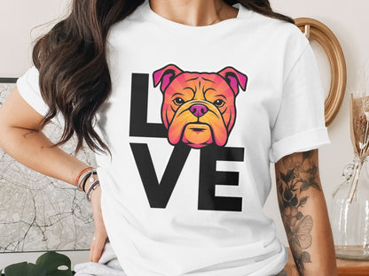 Colorful Bulldog Love Graphic Printed T-Shirt product type