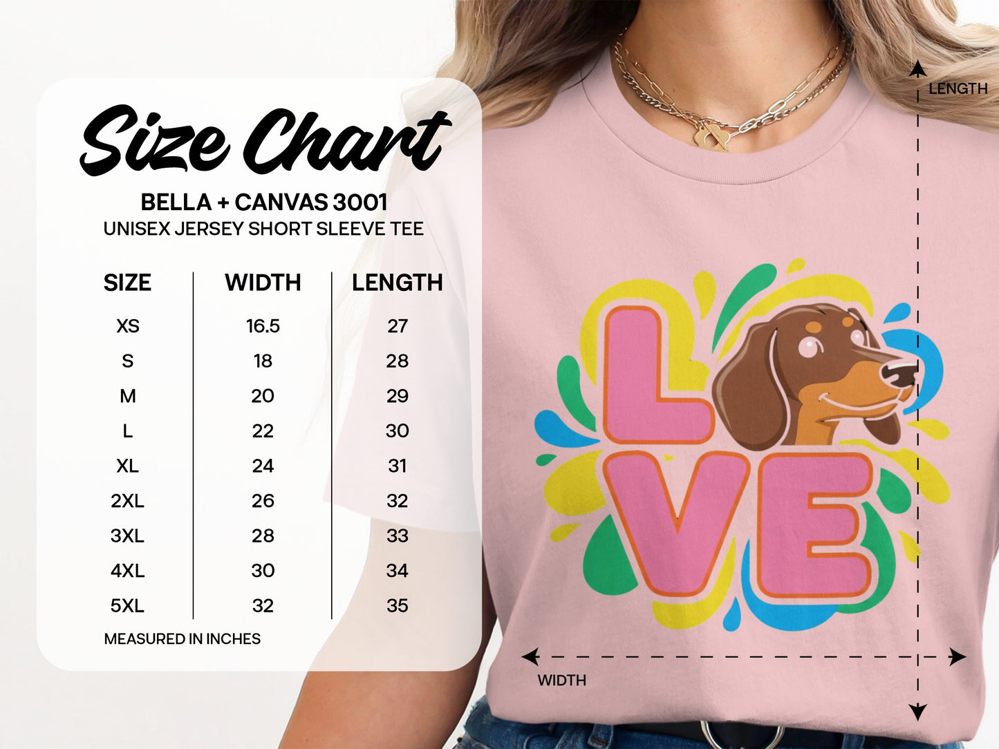 Cute Dog Love Graphic Unisex Tee Shirt product type