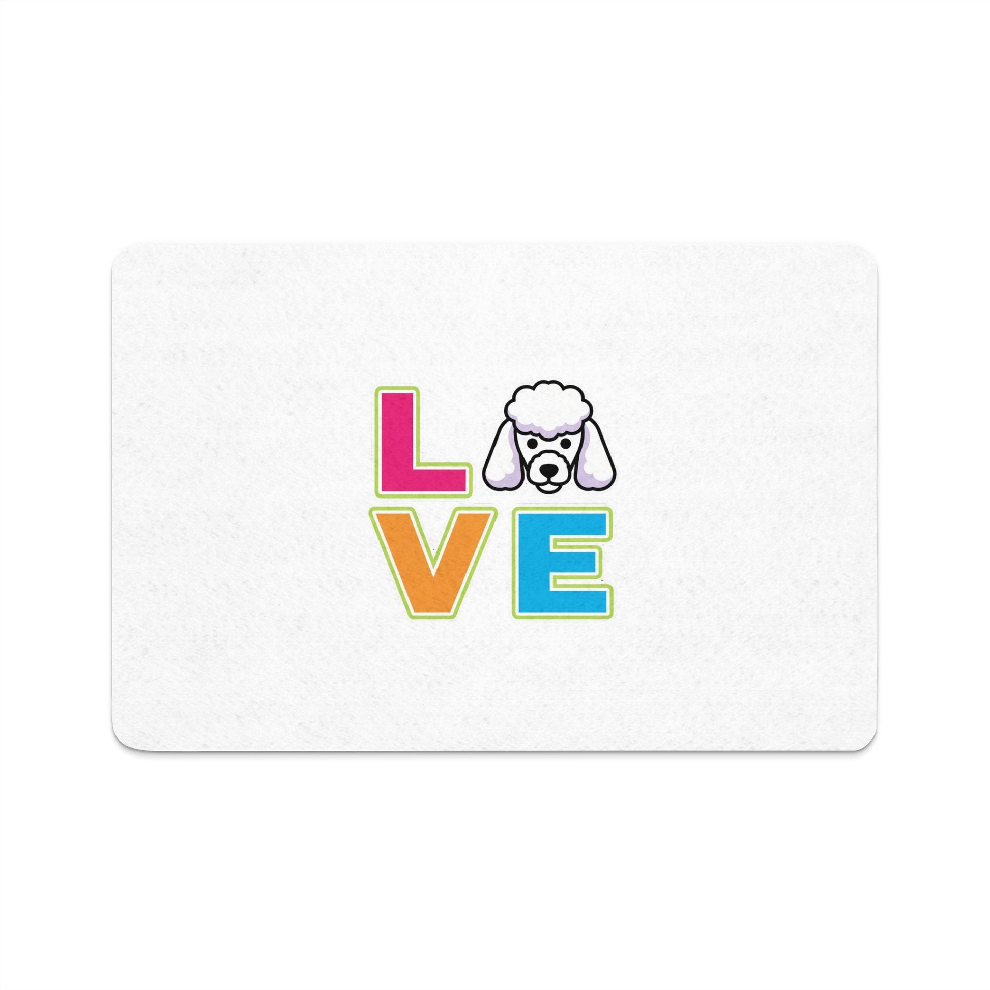 Love Poodle Art Colorful Letters White Bath Mat product