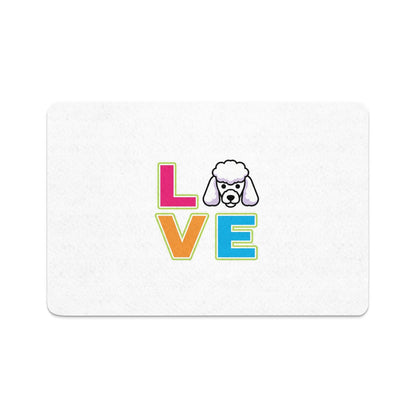 Love Poodle Art Colorful Letters White Bath Mat product