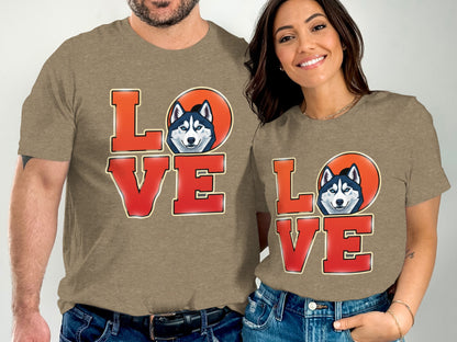 Husky Love Graphic Design T-Shirt Unisex Casual product type