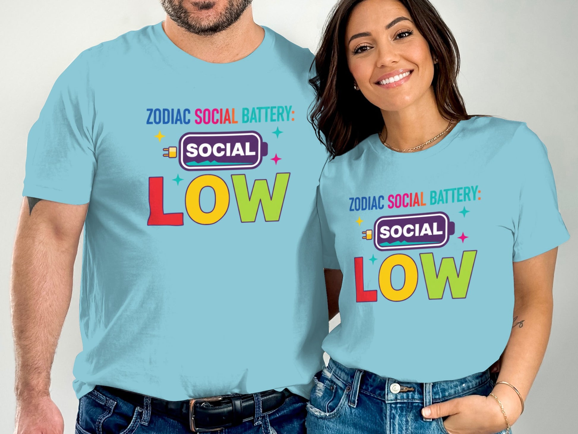 Zodiac Social Battery Low Fun Unisex Graphic T-Shirt