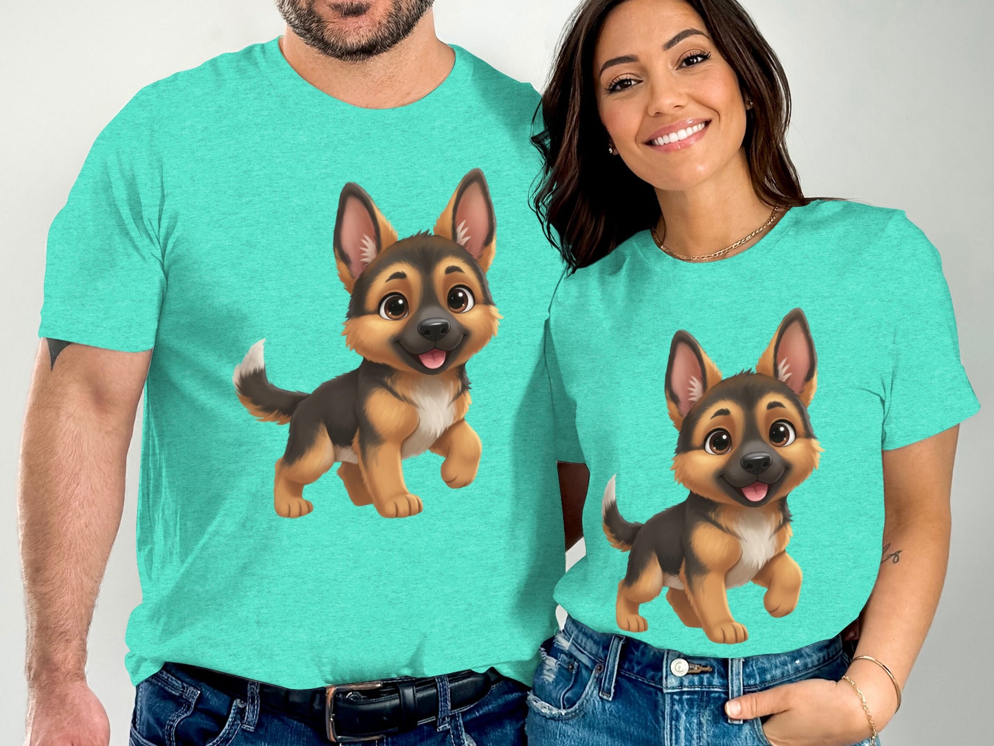 Matching German Shepherd Puppy Print T-Shirt