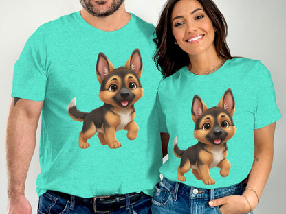 Matching German Shepherd Puppy Print T-Shirt