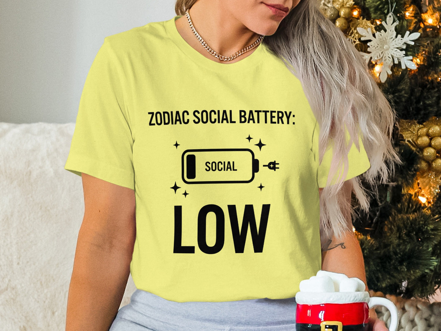 Zodiac Social Battery Low Graphic Tee