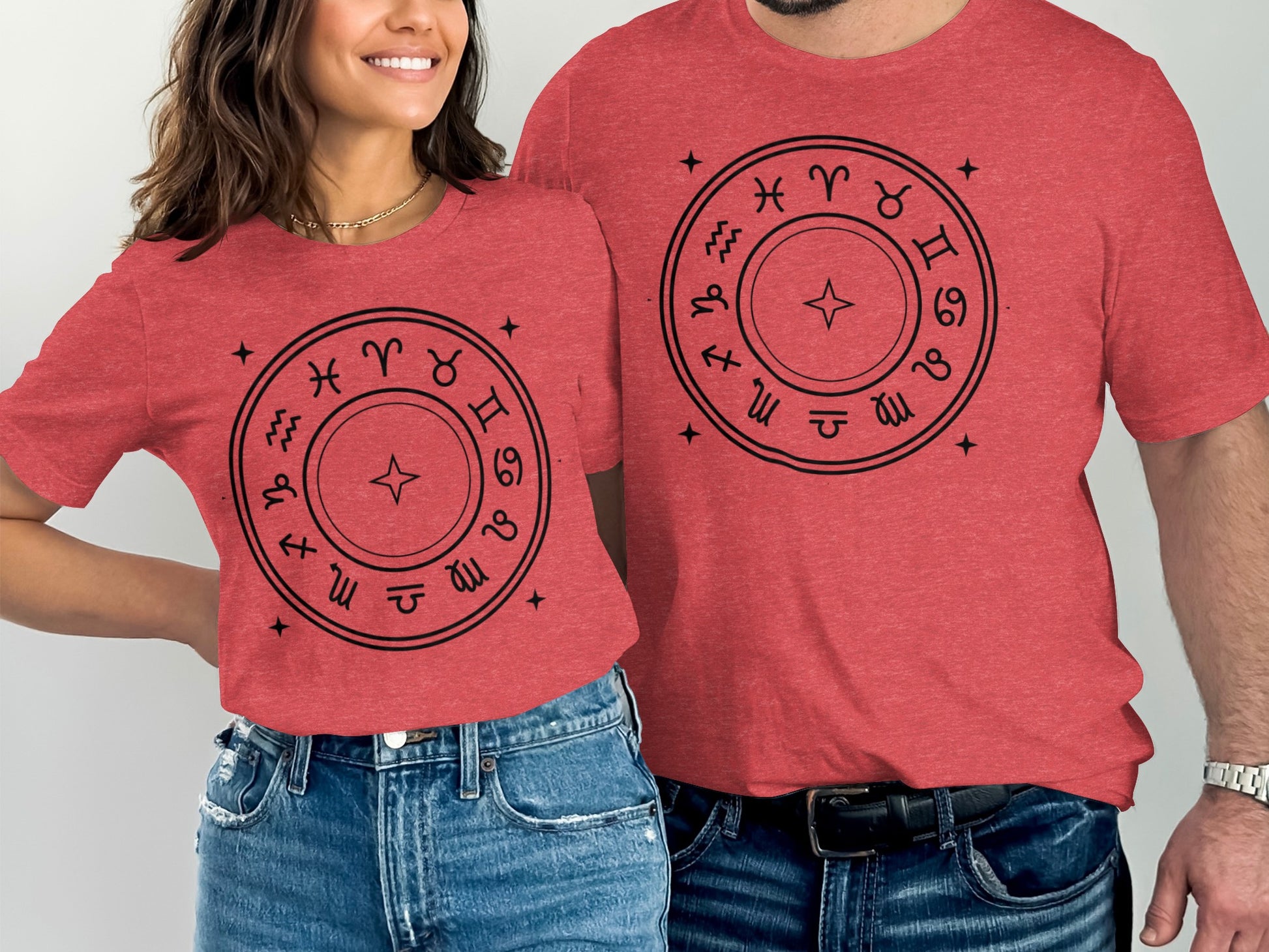 Zodiac Signs Astrological Wheel Graphic T-Shirt