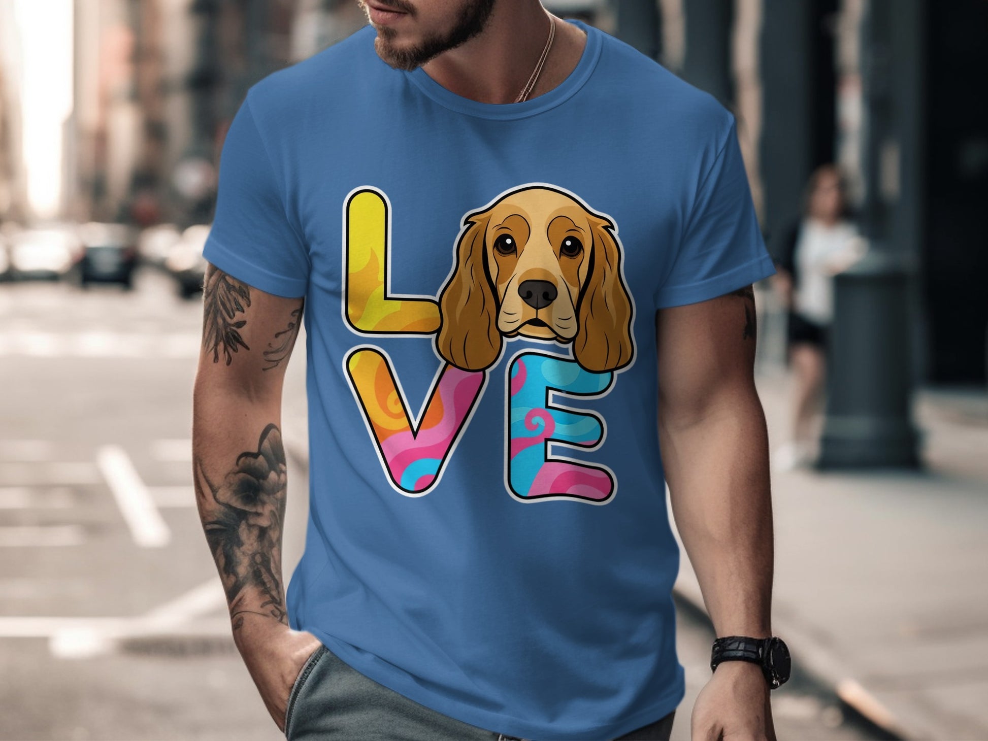Colorful Love Dog Graphic Design T-shirt product type