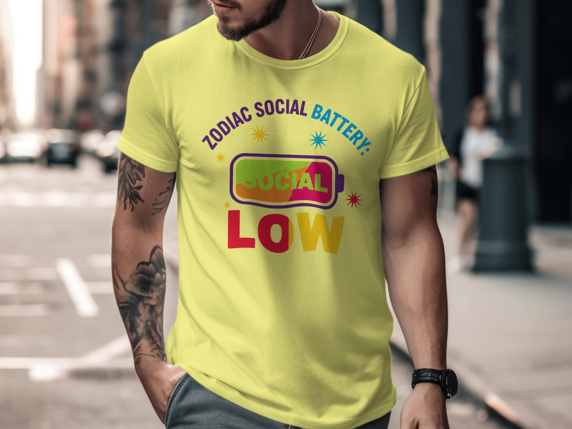 Zodiac Social Battery Low Graphic T-shirt