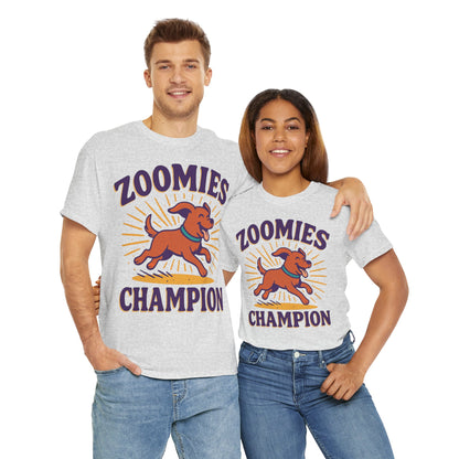 Dog Lover's Zoomies Champion Tee, Unisex Heavy Cotton Tee for Pet Parents, Perfect Gift for Birthdays, Dog Days, Animal Lovers, Casual Wear