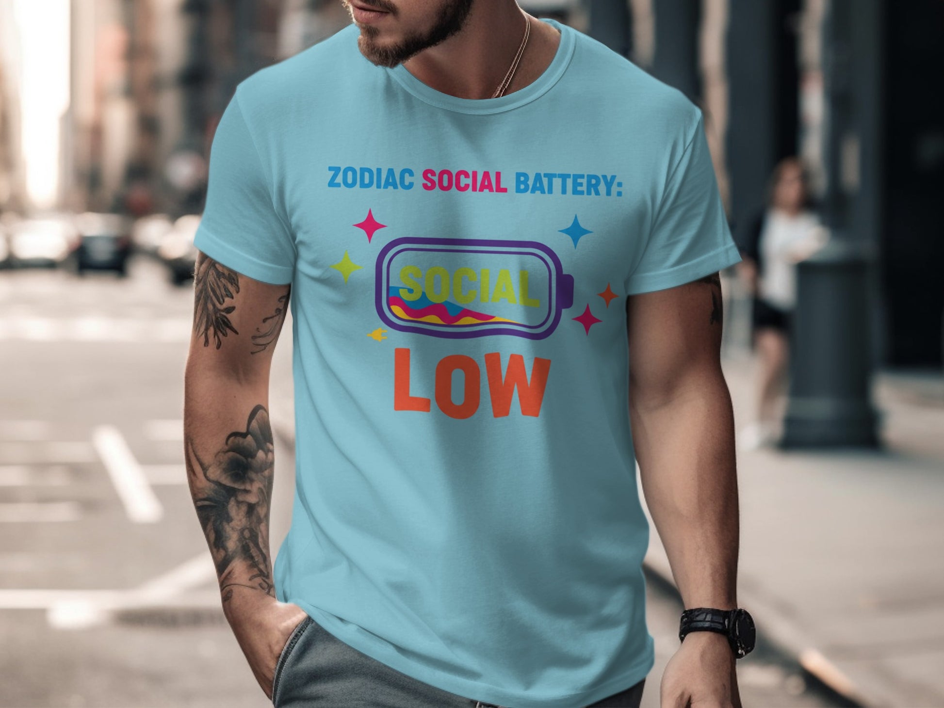 Zodiac Social Battery Low Energy Humor Shirt