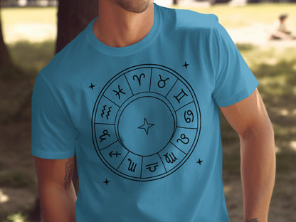 Zodiac Signs Wheel Graphic Design T-Shirt Product