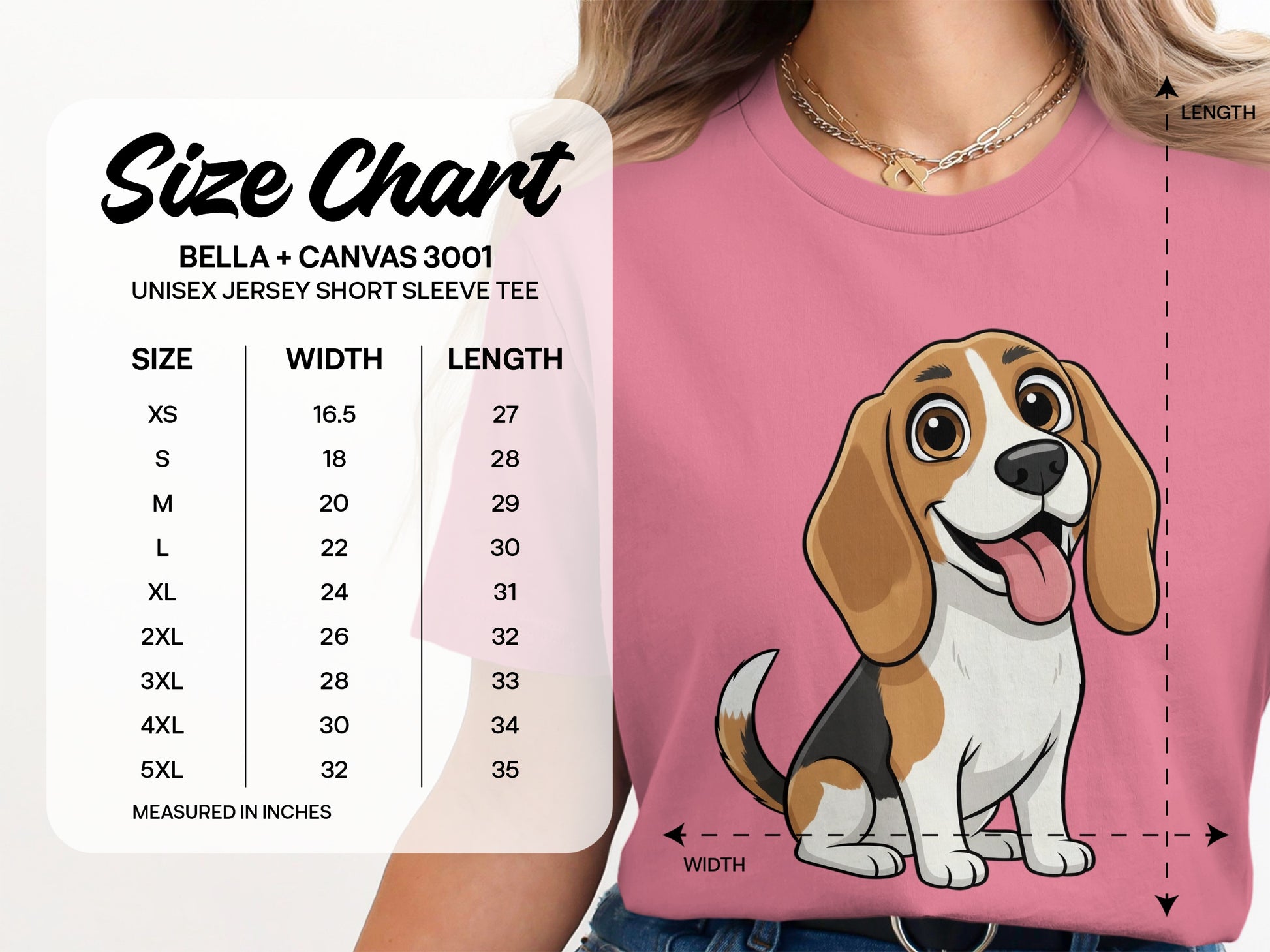 Cute Beagle Cartoon Graphic Unisex Jersey Short Sleeve Tee