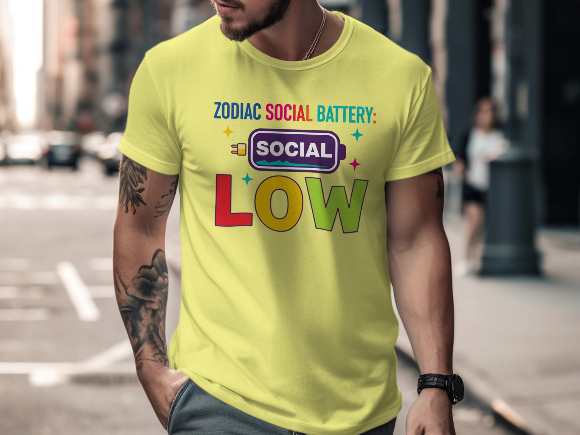 Zodiac Social Battery Low Graphic Tee
