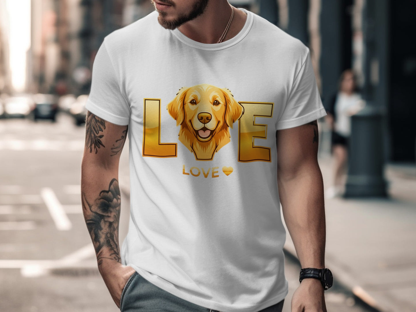 Love Golden Retriever Dog Design T-Shirt product