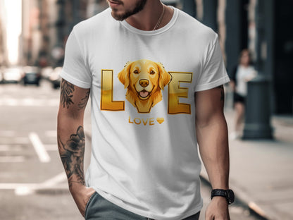Love Golden Retriever Dog Design T-Shirt product