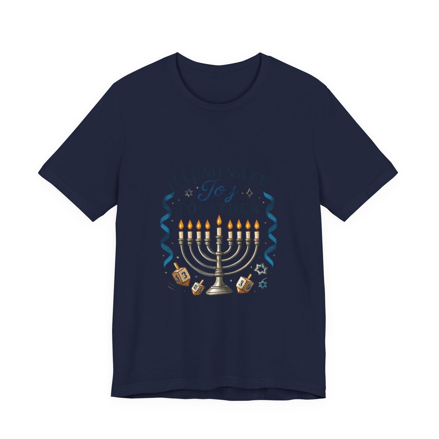 Hanukkah Menorah Tee — "Illuminate Joy Together" Holiday T-Shirt