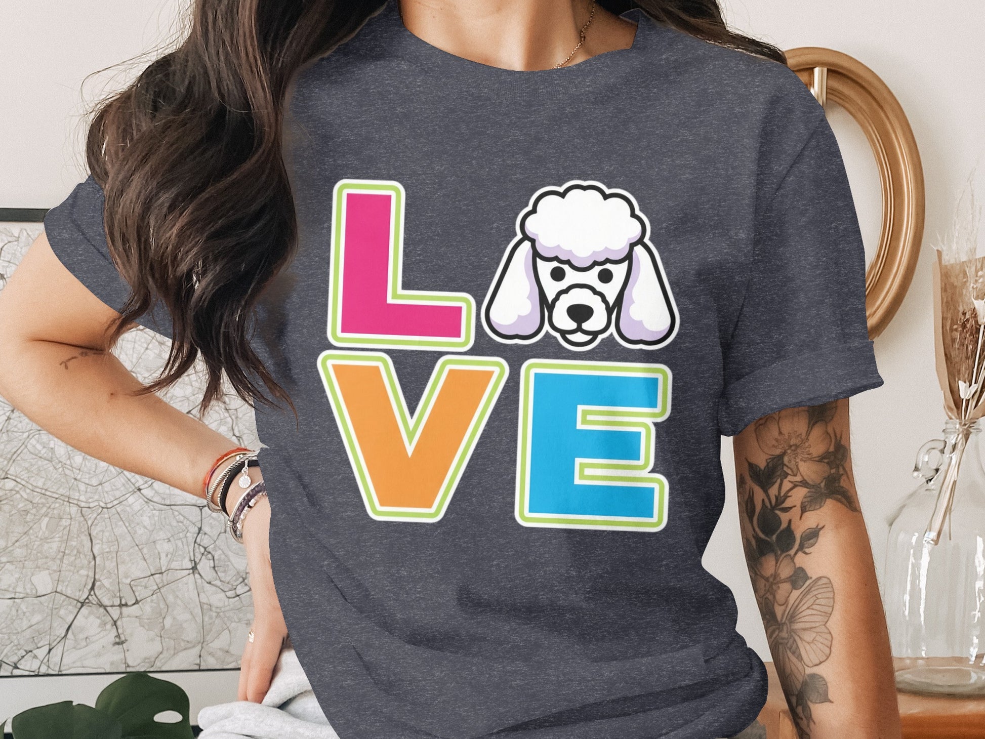 Vibrant Poodle Love Graphic Women's T-Shirt product