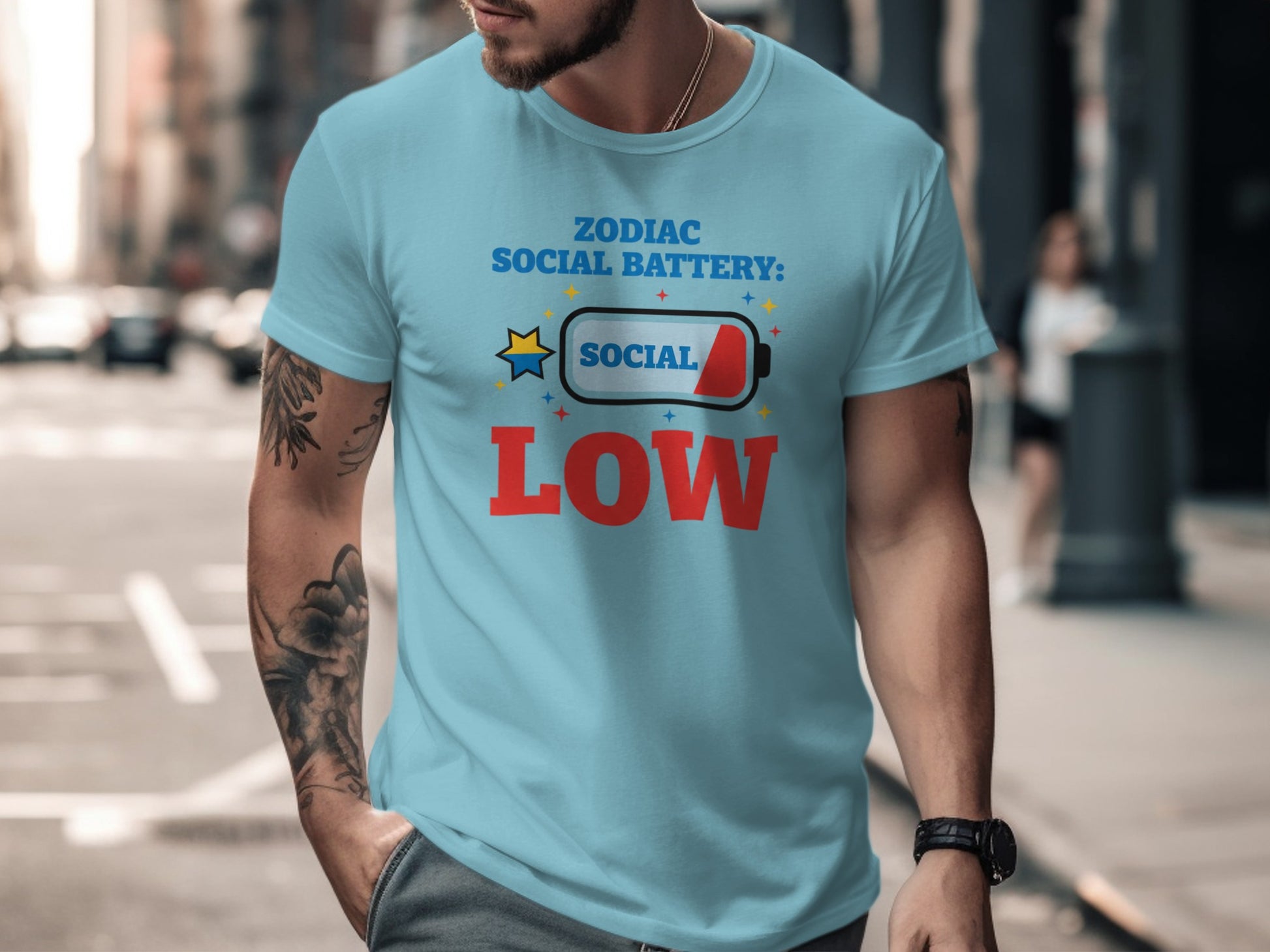 Zodiac Social Battery Social Low Graphic Shirt