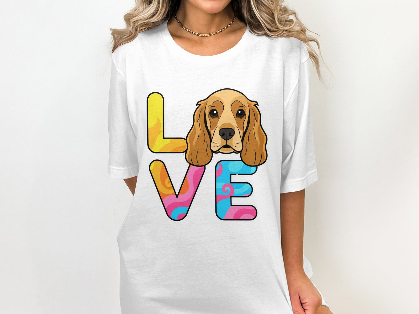 Colorful Love Design Dog Graphic Women's Shirt product