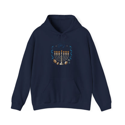 Hanukkah Hoodie - "Illuminate Joy Together" Menorah Sweatshirt