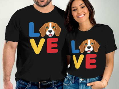 Love Beagle Face Graphic Couple Matching T-shirt product type