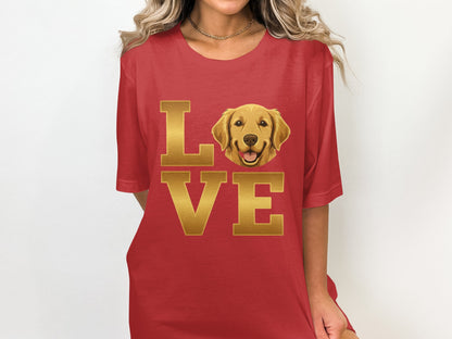Red Shirt featuring Dog Print Love Graphic product
