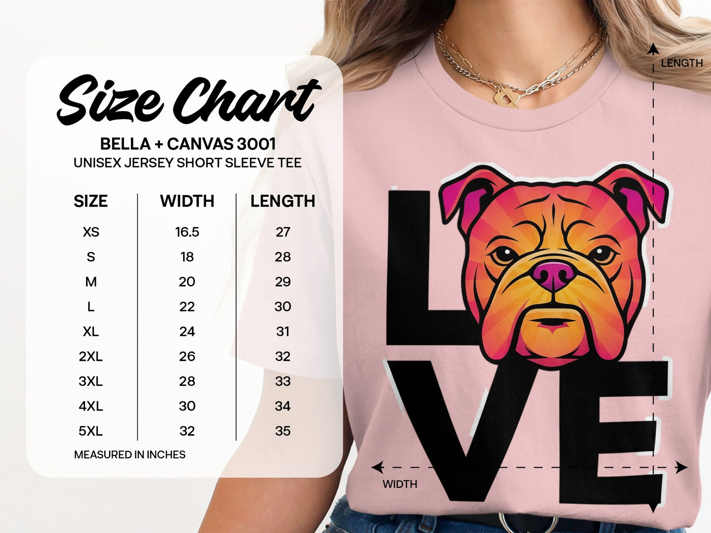 Love Bulldog Print Unisex Jersey Short Sleeve Tee product