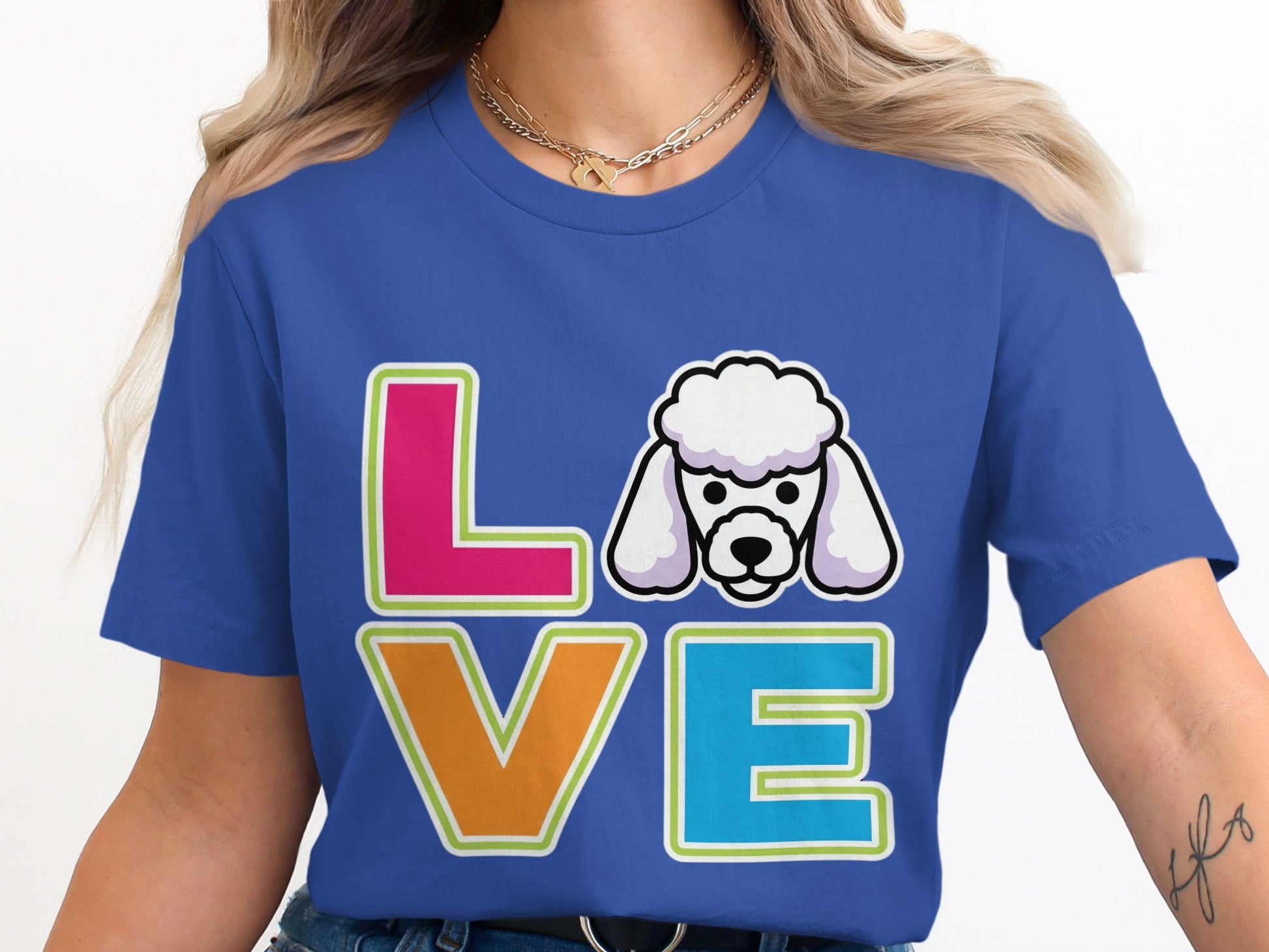 Colorful LOVE Design Dog Themed Graphic Shirt product