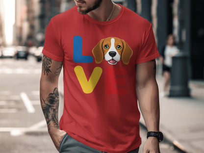 Colorful Love Dog Face Graphic T-Shirt product