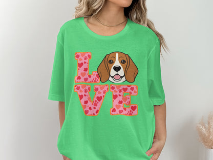Love Beagle Heart Print Graphic T-Shirt product type