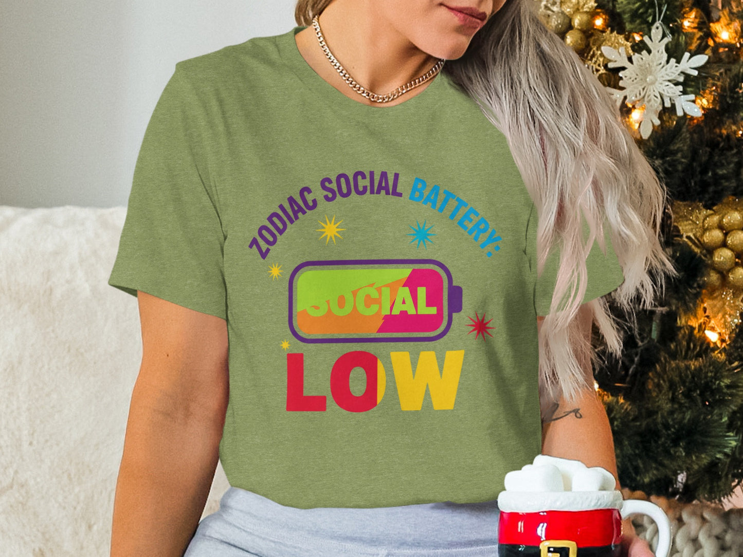 Zodiac Social Battery Graphic Tee for Fun Style