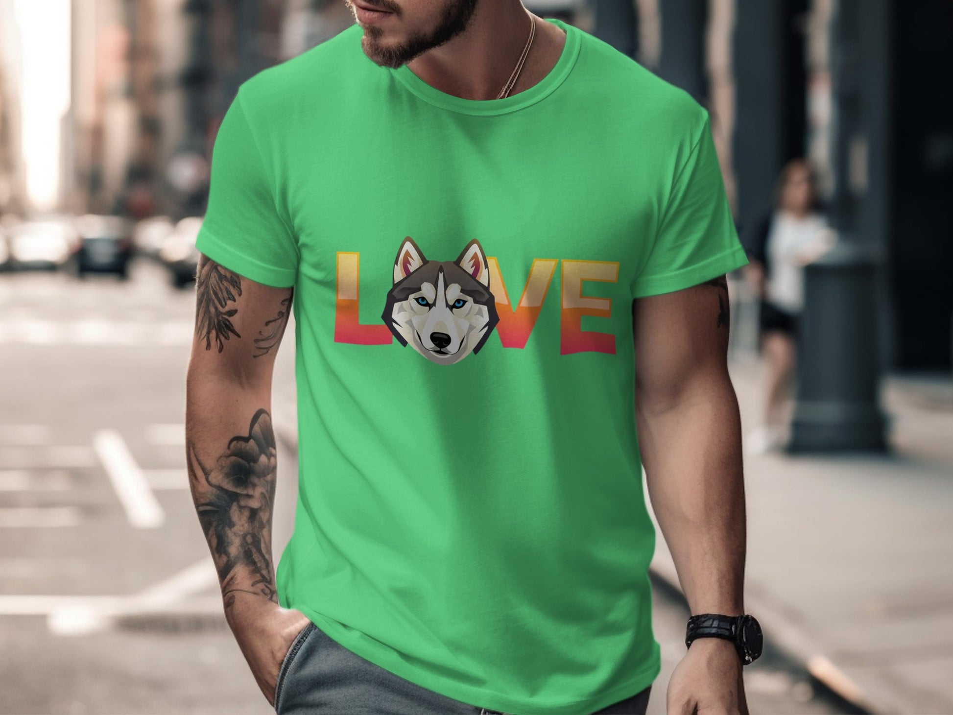 Love Husky Graphic Design Casual Short Sleeve T-Shirt product