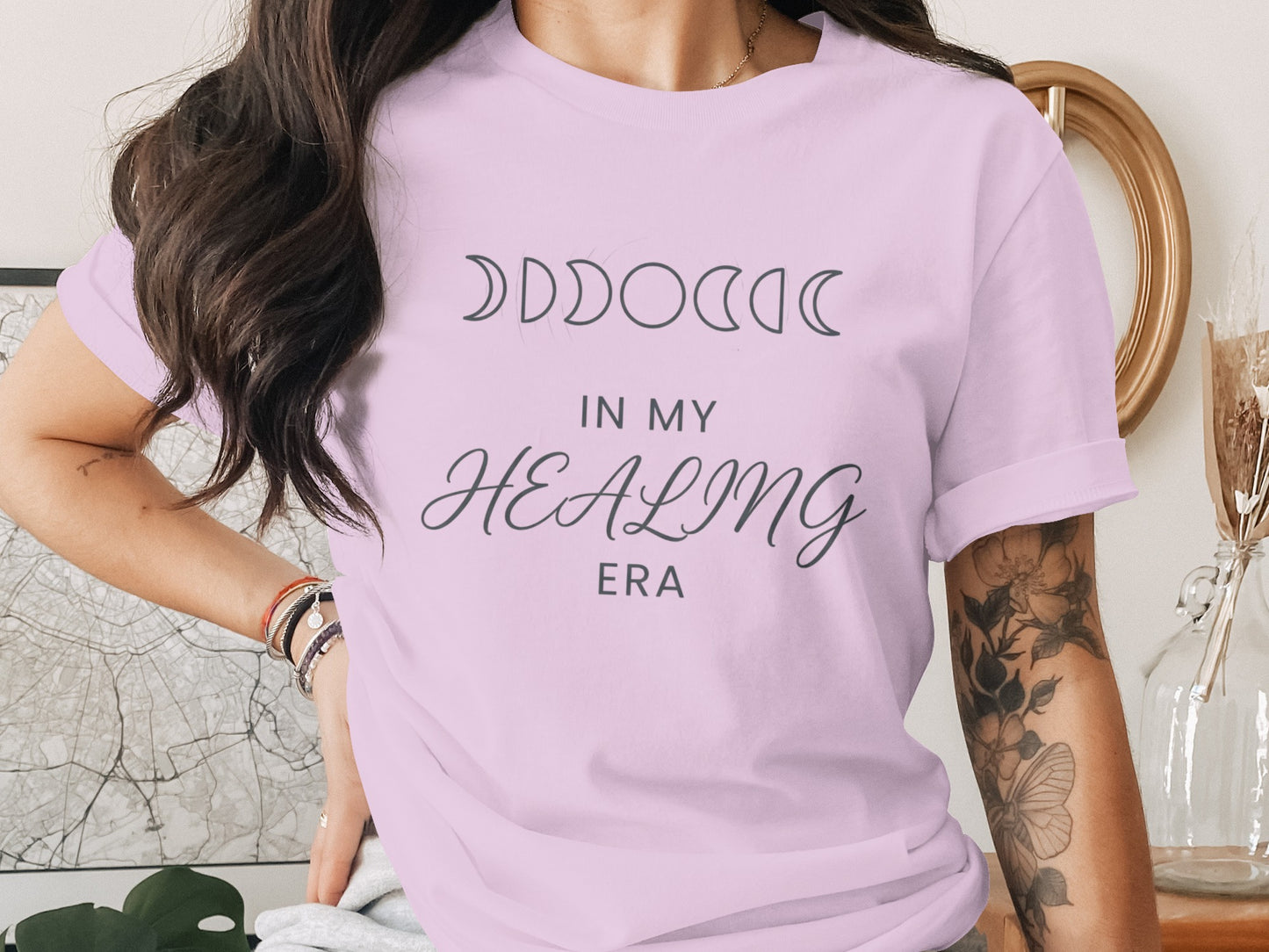 Healing Era T-Shirt with Moon Phases Design