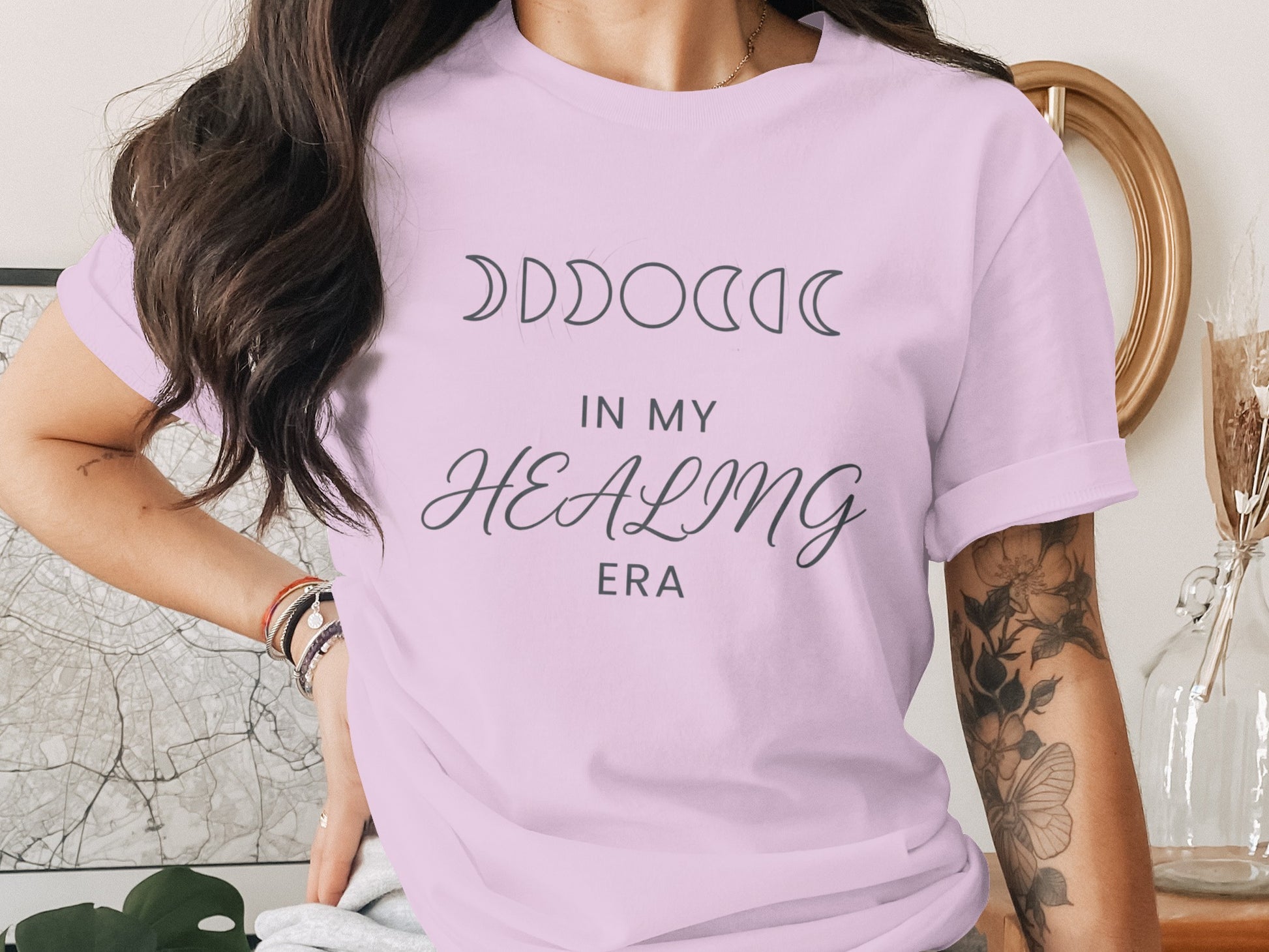 Healing Era T-Shirt with Moon Phases Design