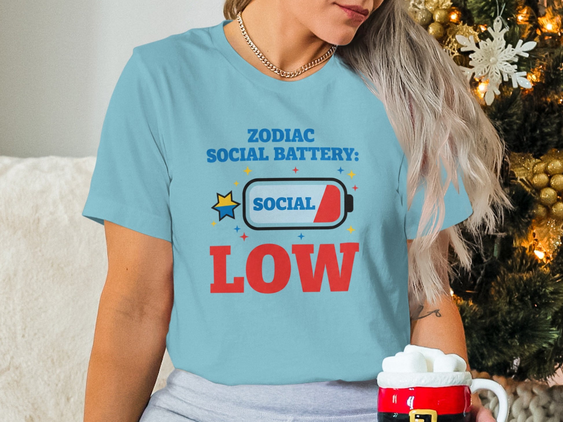 Zodiac Social Battery Social Low Graphic Tee