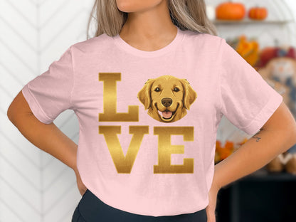 Golden Love Dog Breed Graphic Novelty Gift T-Shirt