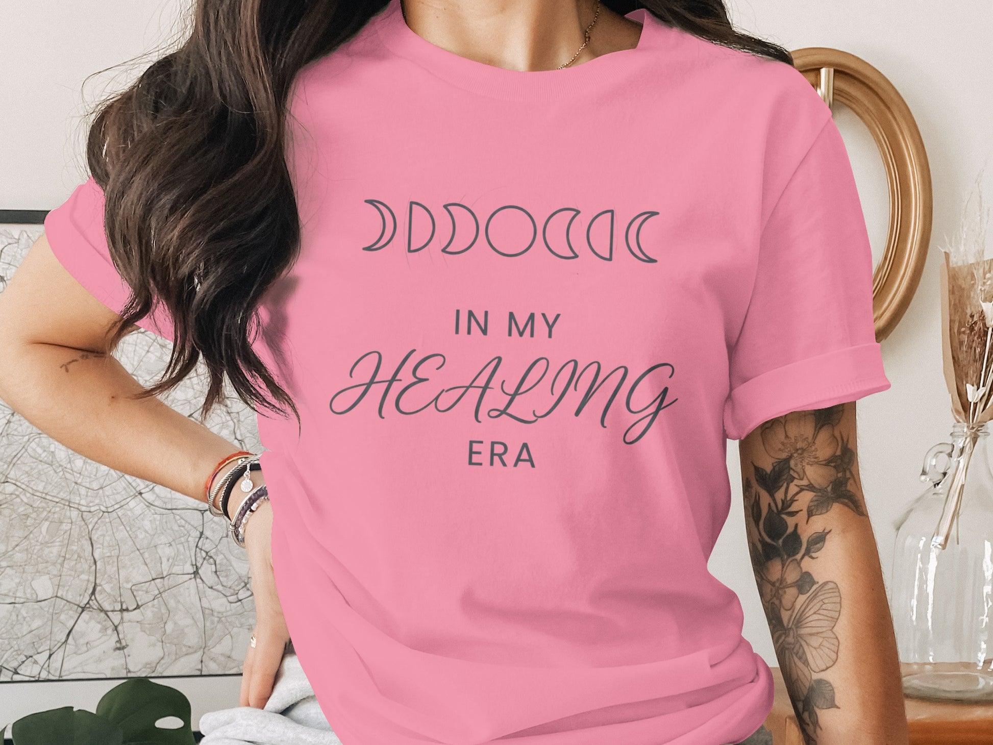 Stylish Pink Tee with Healing Era Message Product