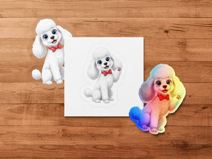 Colorful Poodle Art Print, Cute Fluffy Dog Wall Decor, Watercolor Pet Illustration, Animal Nursery Artwork, Gift for Dog Lovers