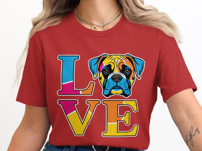Love Colorful Boxer Dog Graphic T-Shirt product type