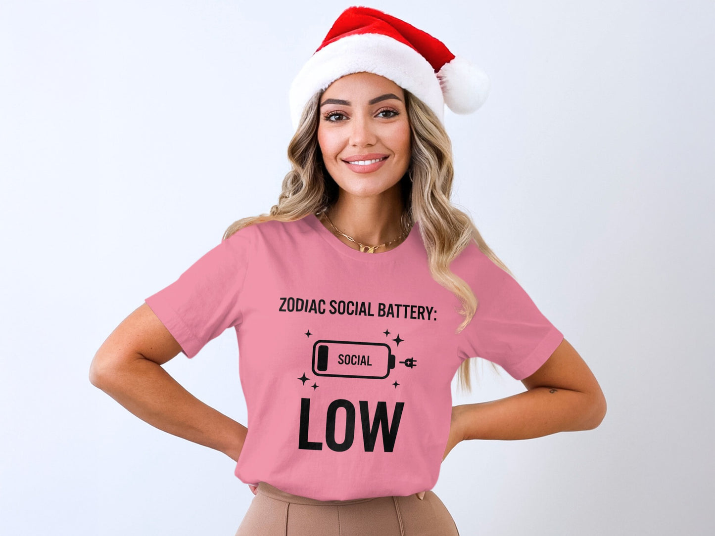 Zodiac Social Battery Low Christmas Gift Shirt