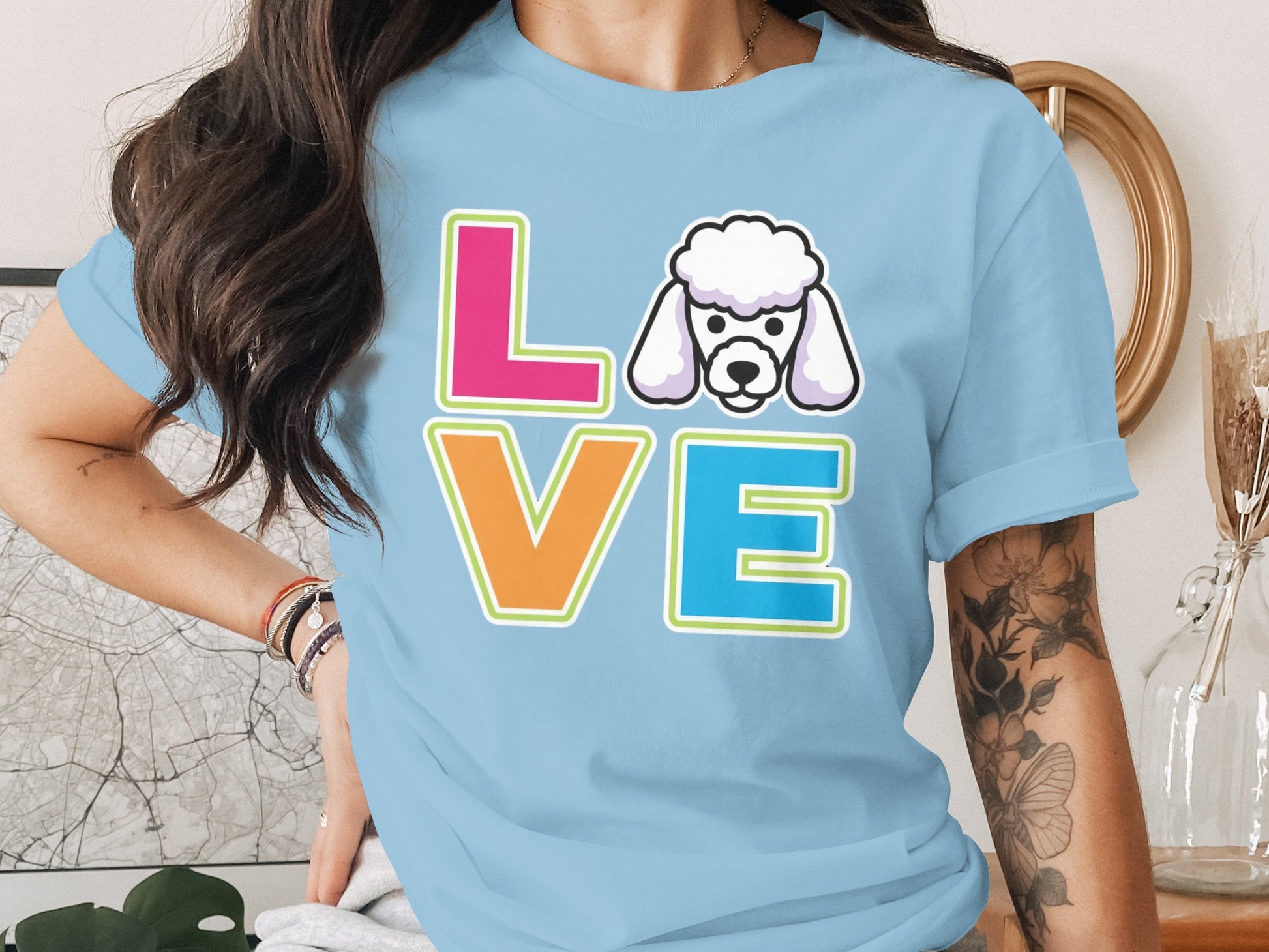 Love Poodle Graphic Print Short Sleeve T-Shirt product type